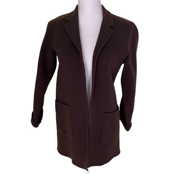 Eileen Fisher Sweaters - Eileen Fisher Brown Wool Open Front Cardigan/Blazer PS
